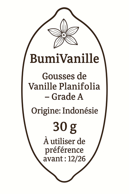 Gousses de Vanille Artisanales d'Indonésie